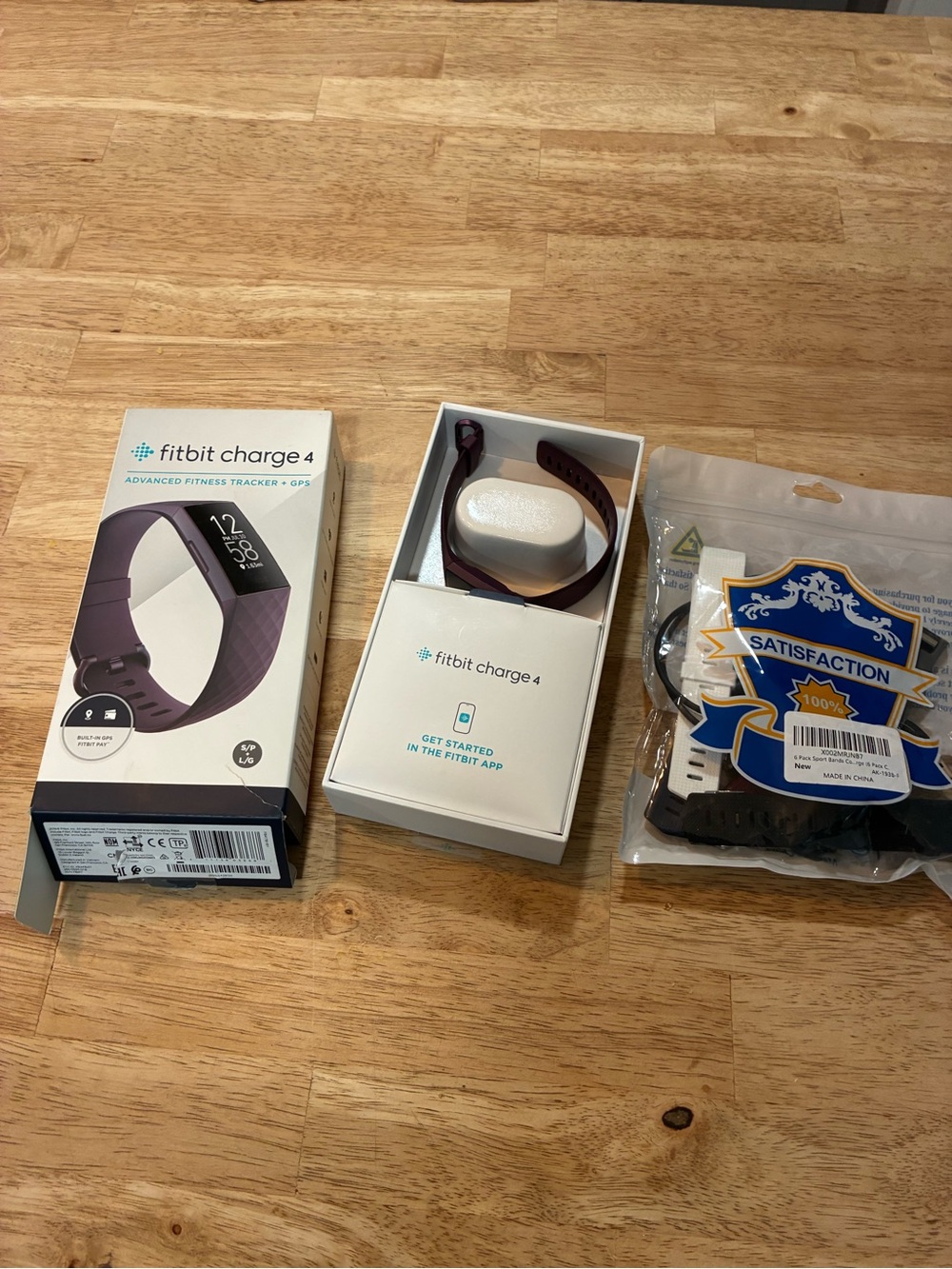 Fitbit Charge 4 Activity Tracker GPS + Heart Rate Rosewood Unused W Extra Bands